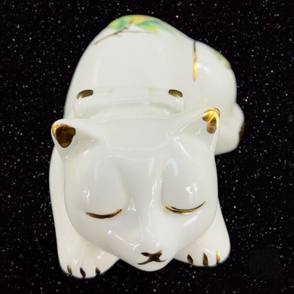 Formalities‎ Baum Bros Ceramic Porcelain Resting Sleeping Painted Cat Figurine